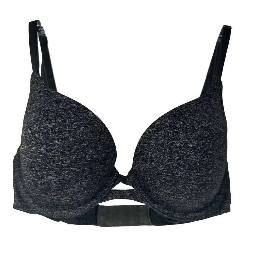 Victorias Secret Perfect Shape Bra 32C Underwired Push Up Black Multiway Straps